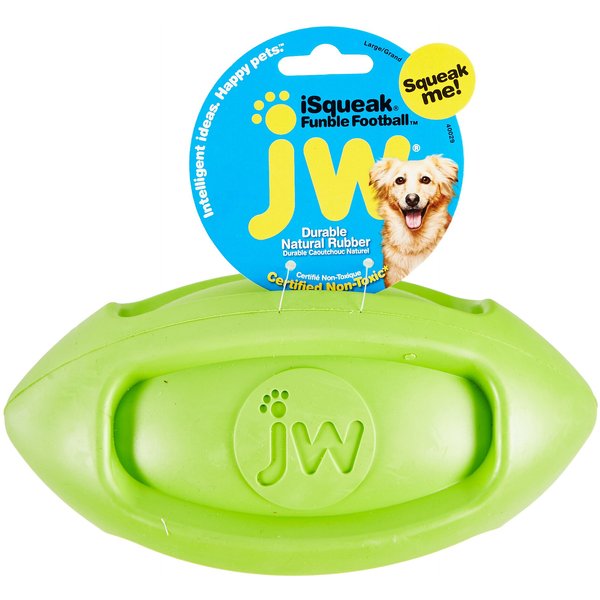 JW PET Holee Football Dog Toy, Color Varies, Medium