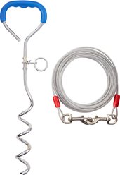 Aspen Pet Easyturn Stake with 20-ft Tie-out Cable, Large, 18-in