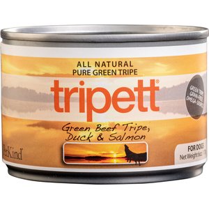 PetKind Tripett Green Beef Tripe, Duck & Salmon Grain-Free Canned Dog Food, 5.5-oz, case of 24