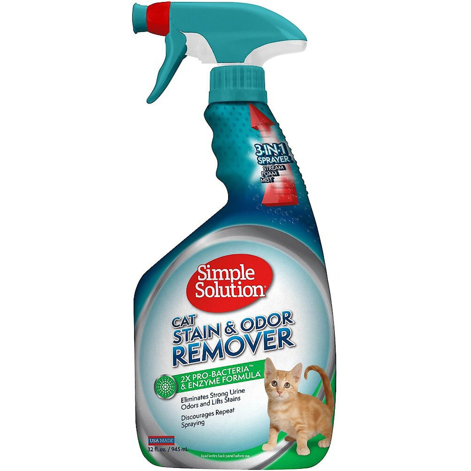 Messy pet cat stain and top odor remover