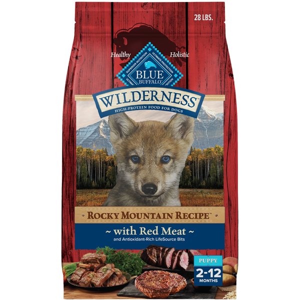 BLUE BUFFALO Wilderness Rocky Mountain Recipe With Red Meat Puppy Grain ...