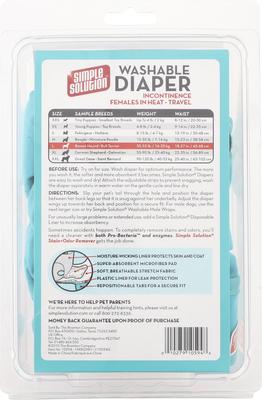 Show full view: Simple Solution Washable Female Dog Diaper, Large: 18 to 27-in waist slide 5 of 10