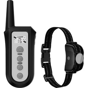 Petdiary Rechargeable Advanced Remote Training Dog Collar, Black/Silver, Medium