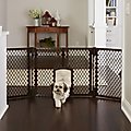 MyPet Extra Wide Cat & Dog Gate with Pet Door, Brown