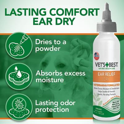 Show full view: Vet's Best Ear Relief Dry for Dogs, 4-fl oz bottle slide 3 of 8