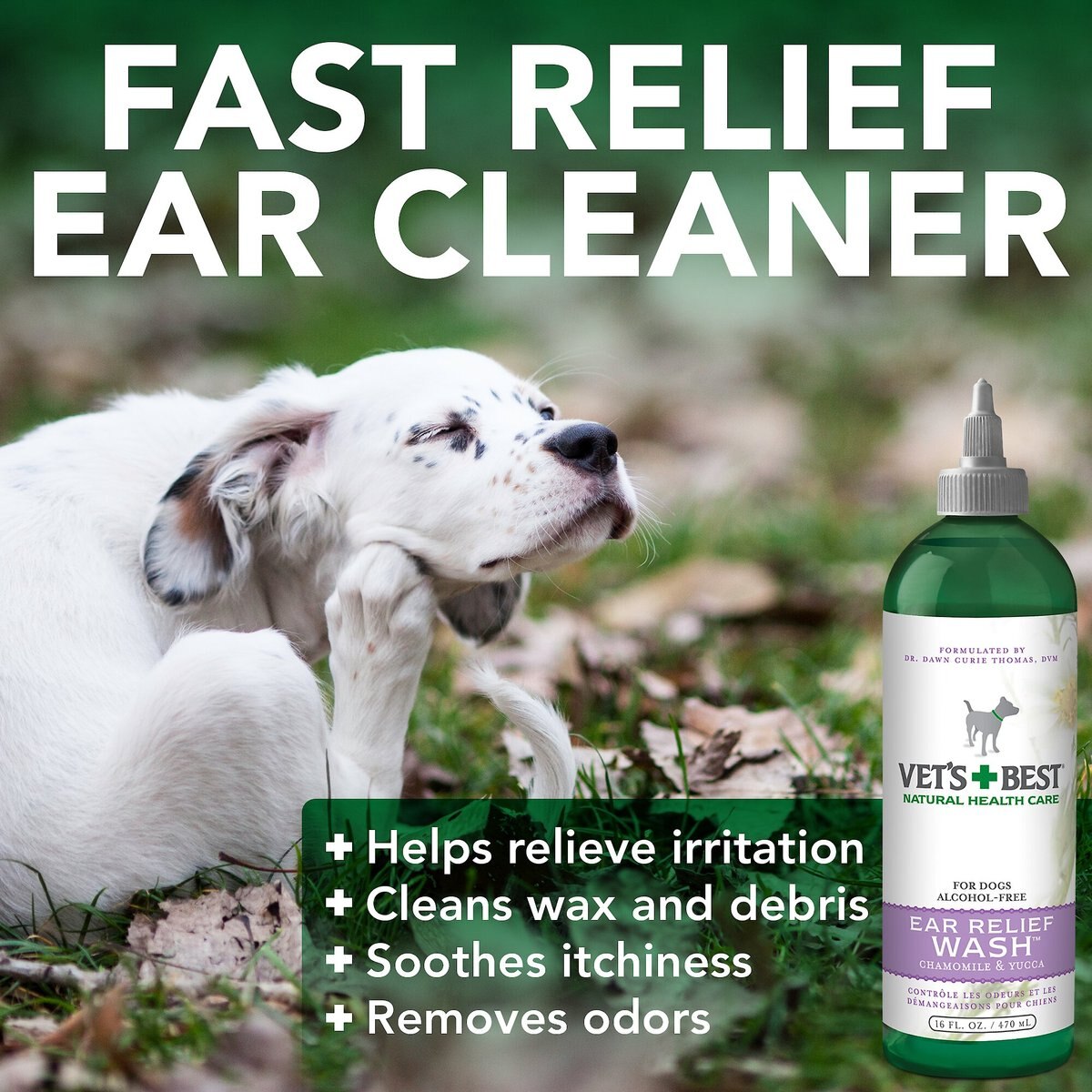 VET'S BEST Ear Relief Wash for Dogs, 16oz bottle