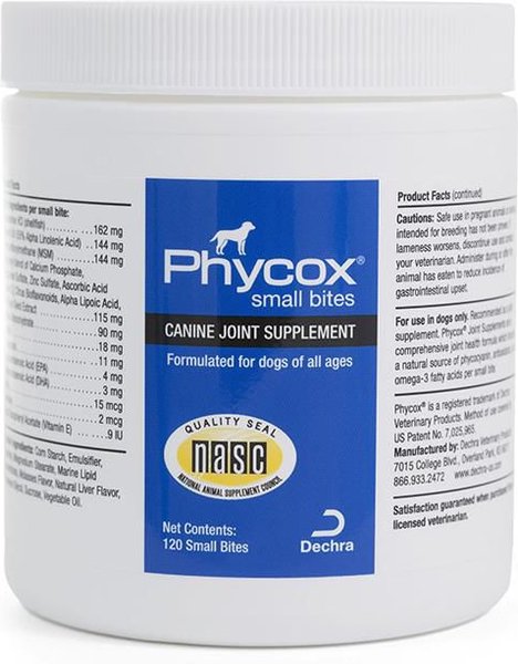 Phycox Small Bites Soft Chews Joint Supplement for Dogs, 120 count slide 1 of 4
