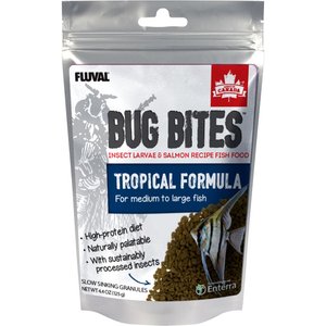 Fluval Fl Bug Bites Tropical Freshwater Formula Medium & Large Granules Fish Food, 4.4-oz