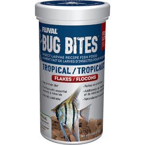 Fluval Bug Bites Tropical Freshwater Formula Flakes Fish Food, 3.17-oz