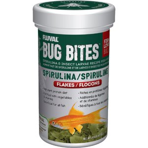 Fluval Bug Bites Spirulina Formula Flakes Fish Food, 1.58-oz