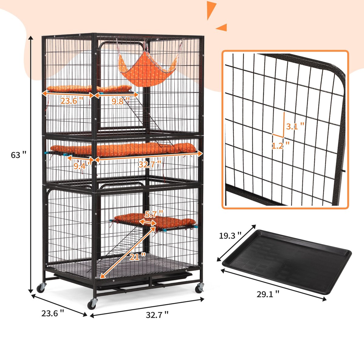 Heavy duty 2024 cat cage