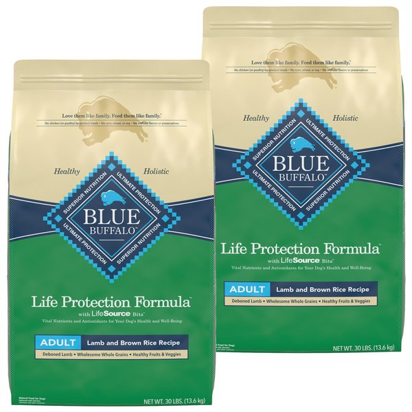 BLUE BUFFALO Life Protection Formula Adult Lamb Brown Rice Recipe Dry Dog Food 30 lb bag bundle of 2 Chewy