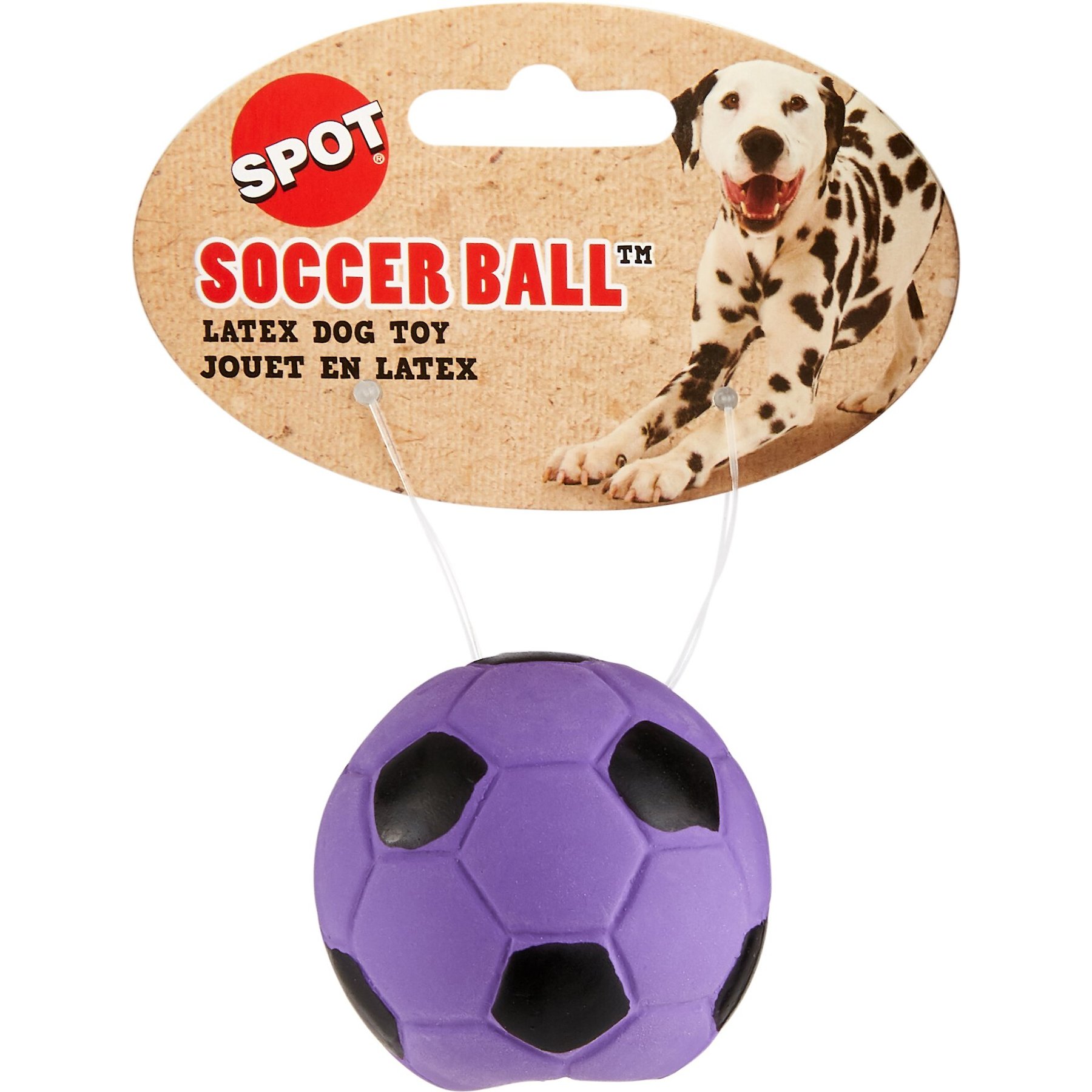 ETHICAL PET Latex Soccer Ball Squeaky Dog Chew Toy, Color Varies