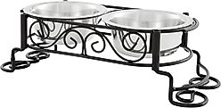 Ethical Pet Mediterranean Double Diner Non-Skid Elevated Dog & Cat Bowls, 2-cup