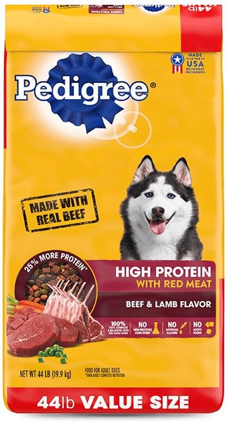 Pedigree High Protein Beef & Lamb Flavored Adult Dry Dog Food, 44-lb bag slide 1 of 9