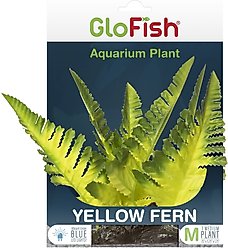 GloFish Yellow Fern Plant Aquarium Decor