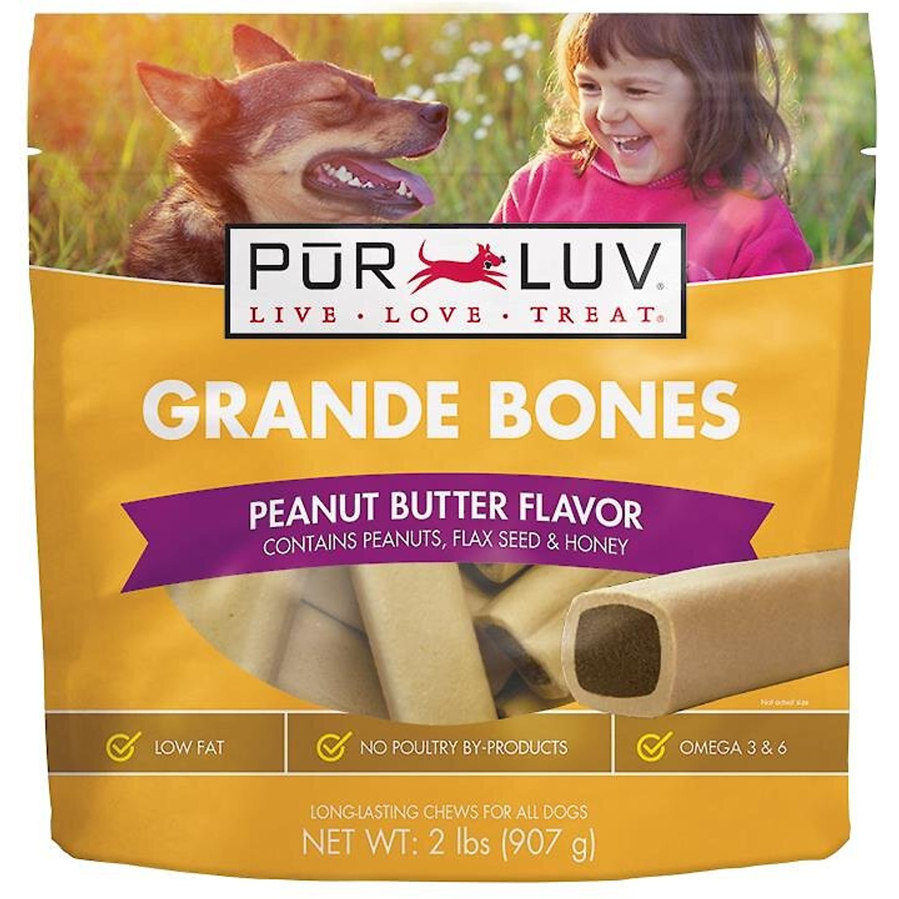 Discontinued PUR LUV Bones Peanut Butter Dog Treats Large 1 count Chewy