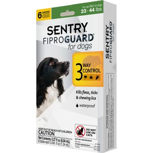 Sentry FiproGuard Flea & Tick Spot Treatment for Dogs, 23-44 lbs, 6 Doses (6-mos. supply)