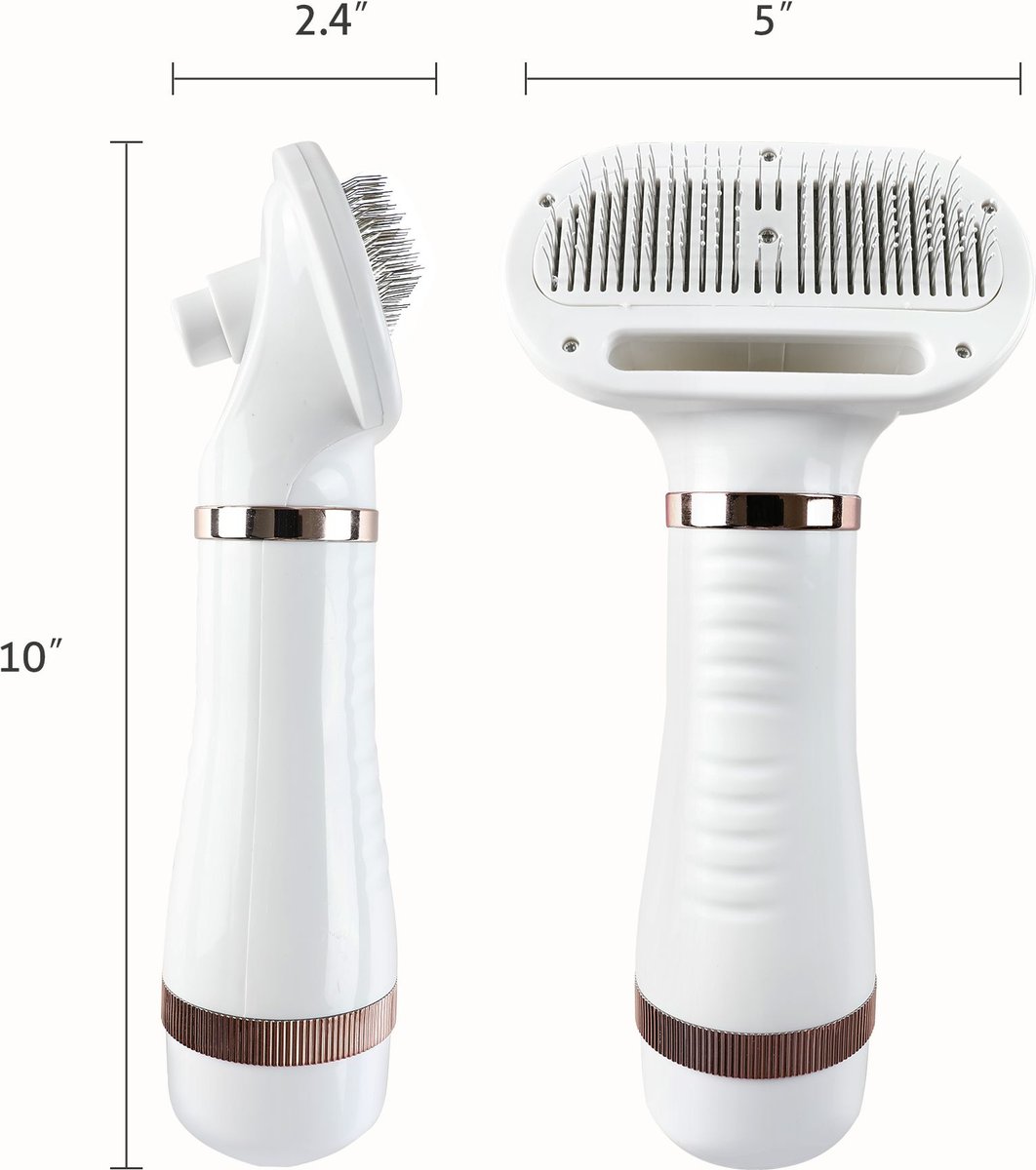 Fido Fave Steam Brush & Flea Comb Dog & Cat Grooming Set, White, 2 count