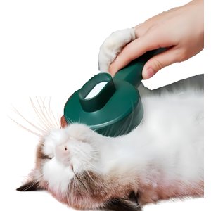 Fido Fave Self-Cleaning UV Sterilization Cat Slicker Brush, Green, Medium
