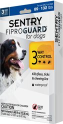 Sentry FiproGuard Flea & Tick Spot Treatment for Dogs, 89-132 lbs, 3 Doses (3-mos. supply)