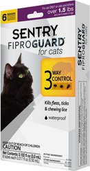 Sentry FiproGuard Flea & Tick Spot Treatment for Cats, 6 Doses (6-mos. supply)