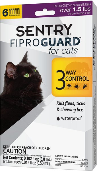 Sentry FiproGuard Flea & Tick Spot Treatment for Cats, 6 Doses (6-mos. supply) slide 1 of 8