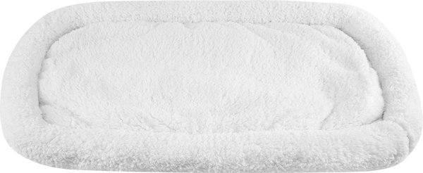 HappyCare Textiles Self Heating Cozy Sherpa Bolster Cat & Dog Bed, White, Medium slide 1 of 6