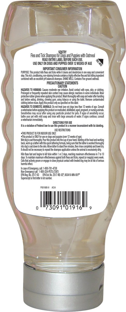 Sentry flea & tick shampoo with oatmeal for 2024 dogs and puppies