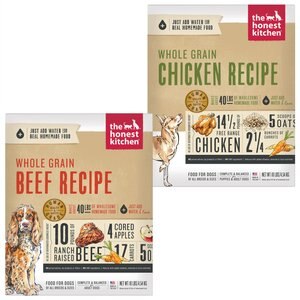 The Honest Kitchen Whole Grain Beef Recipe + Chicken Recipe Dehydrated Dog Food