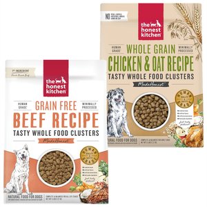 The Honest Kitchen Beef Whole Food Clusters Dry Food + Whole Grain Chicken & Oat Recipe Dog Food