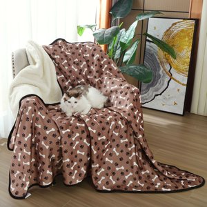 Happycare Textiles Advanced Pets Waterproof Cat & Dog Blanket, 50x60-in, White Bone