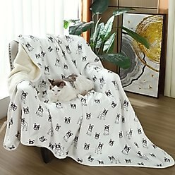 HappyCare Textiles Advanced Pets Waterproof Cat & Dog Blanket, 50x60-in, White