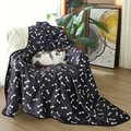 HappyCare Textiles Advanced Pets Waterproof Cat & Dog Blanket, 50x60-in, Black paw