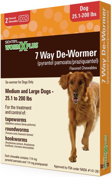 Sentry HC WormX Plus 7 Way Dewormer for Hookworms, Roundworm & Tapeworms for Medium & Large Breed Dogs, 2 count slide 1 of 3