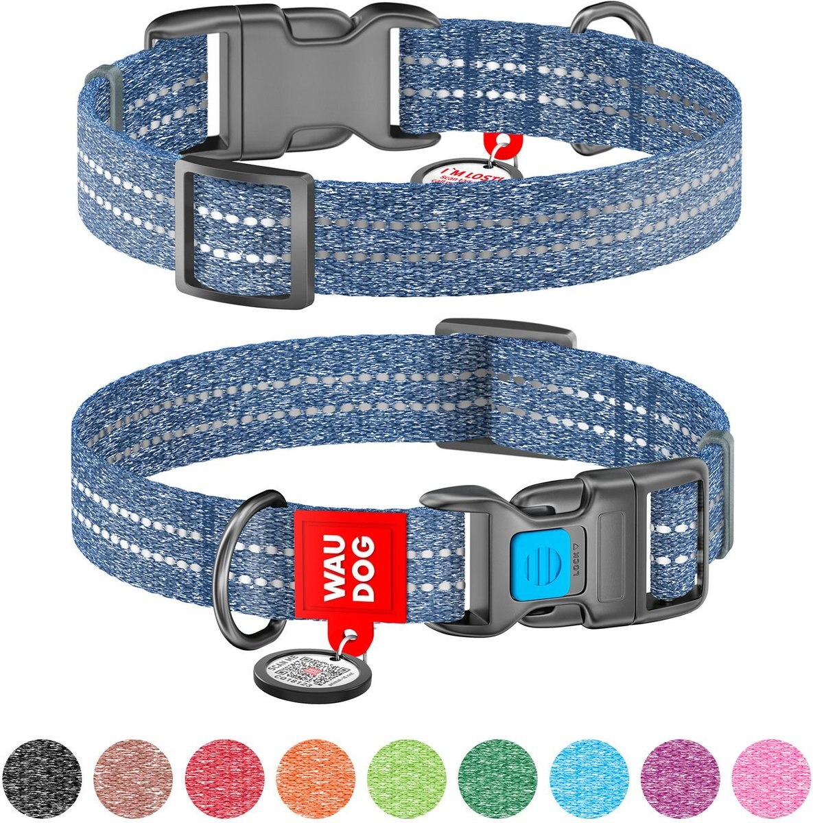 WAUDOG QR Passport Cotton Dog Collar