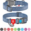 WAUDOG Re-Cotton with QR passport Dog Collar, Navy Blue, Large