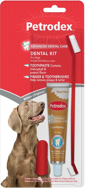 SENTRY Petrodex Veterinary Strength Natural Peanut Flavor Dog Dental Kit Chewy