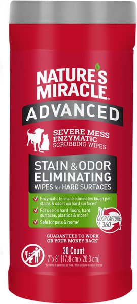 NATURE'S MIRACLE Advanced Hard Surfaces Stain & Odor Eliminator Wipes, 30  count 