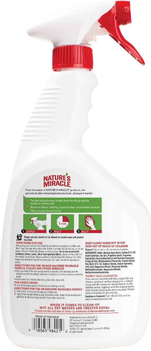 NATURE'S MIRACLE Lavender Scented Skunk Odor Remover, 32oz bottle