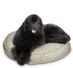 Bark and Slumber Biscuit Plush Round Eco Friendly Fabric Lounger Dog Bed, brown, X-Large