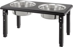 Ethical Pet Posture Pro Adjustable Elevated Pet Bowls, Black, 8 cup
