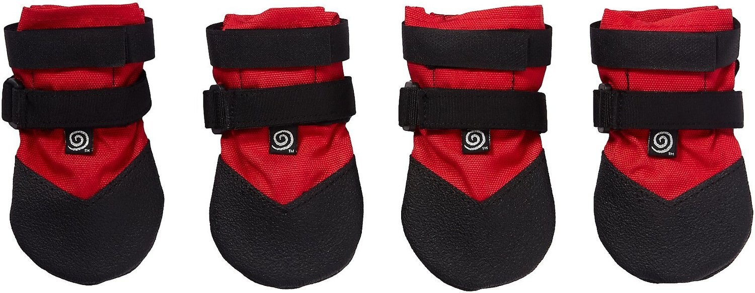 ULTRA PAWS Durable Dog Boots, 4 count, Red, Medium