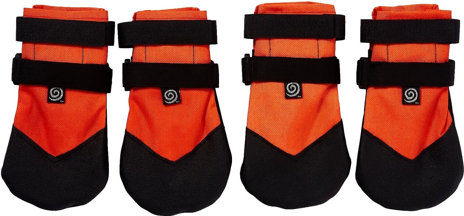 ULTRA PAWS Rugged Dog Boots, 4 count, Orange, Large