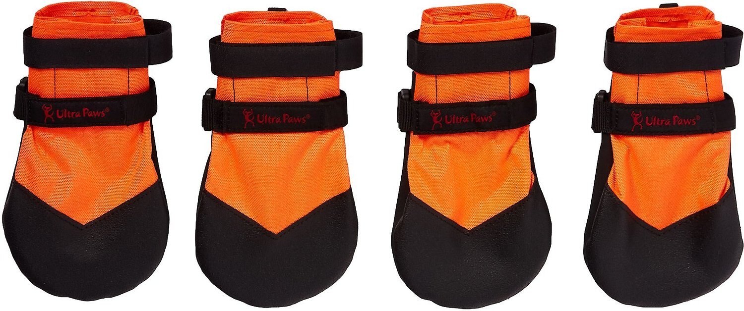 ULTRA PAWS Rugged Dog Boots, 4 count, Orange, XLarge