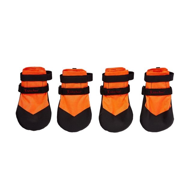 ULTRA PAWS Rugged Dog Boots, 4 count, Orange, XLarge