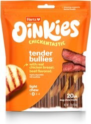 Hartz Oinkies Chickentastic Tender Bullies Natural Chew Dog Treats, 20 count