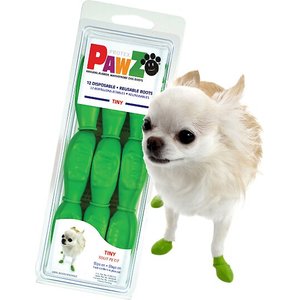 Pawz Waterproof Dog Boots, 12 count, Apple Green, Tiny