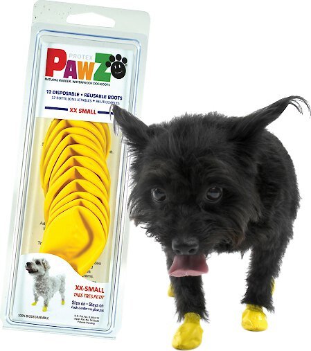 Pawz Waterproof Dog Boots, 12 count, Yellow, XX-Small slide 1 of 10