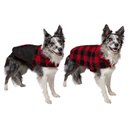 Frisco Reversible Medium Weight Boulder Plaid Dog & Cat Coat, Red/Black, X-Large